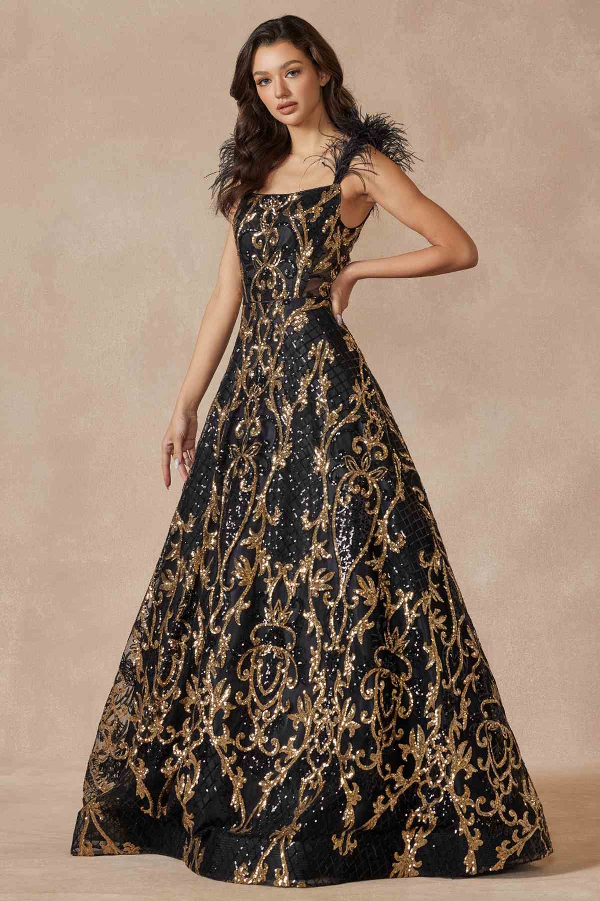 The Feathered Court Gown