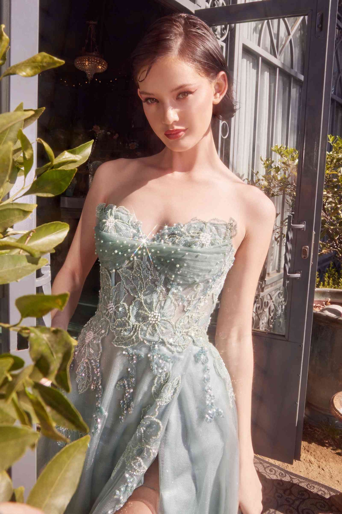 The Jewel House Sequin Floral Tulle Ball Gown