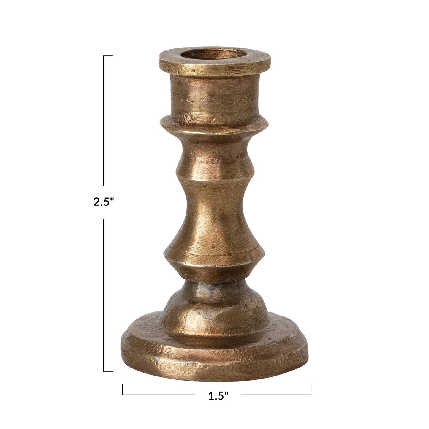 Antique Brass Mini Taper Candle Holder