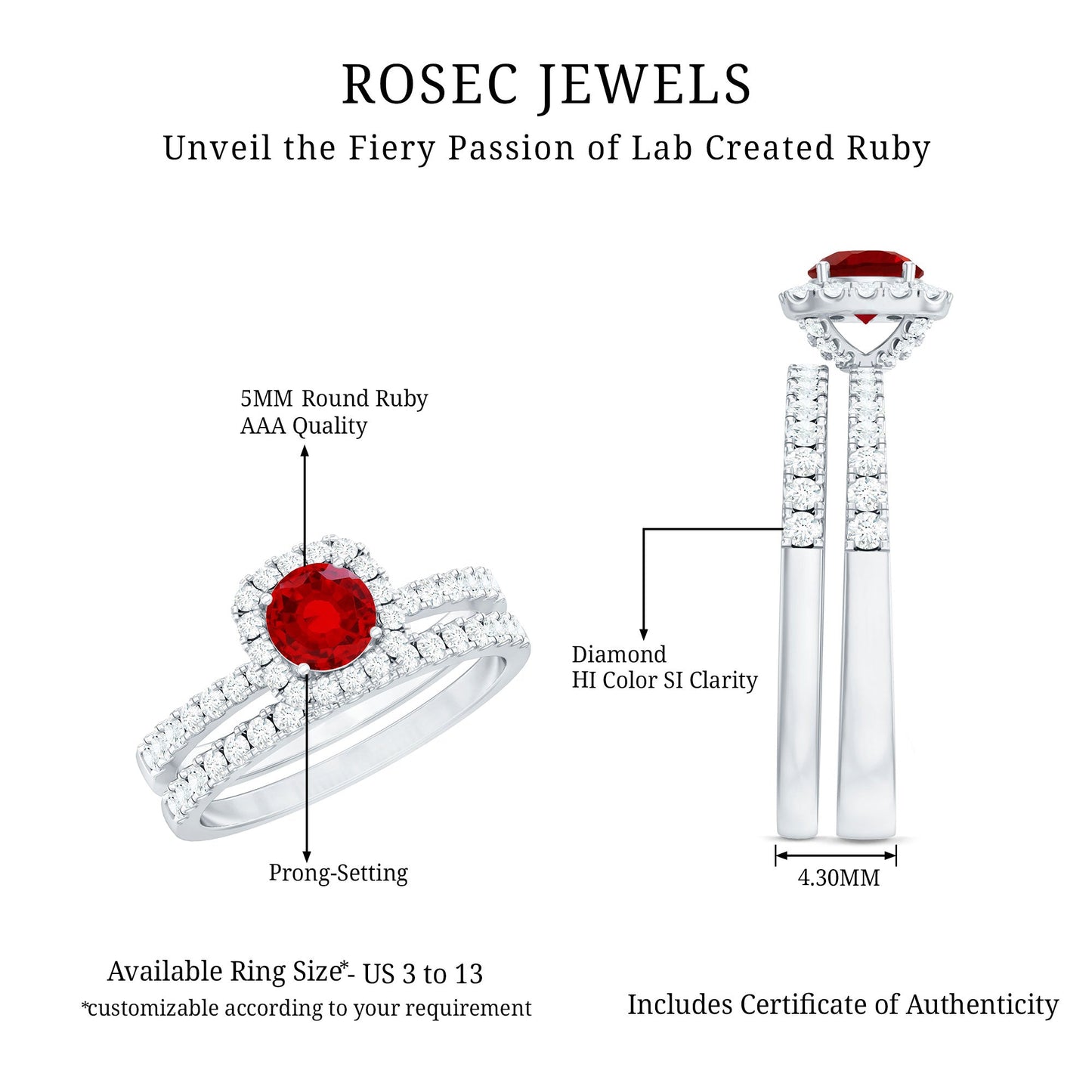 The Eternal Flame Ruby Ring Set