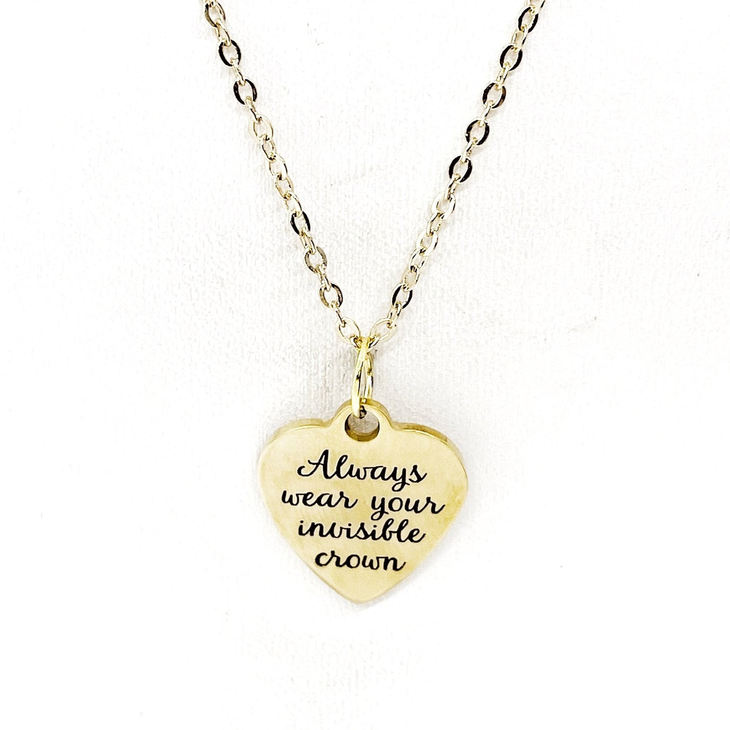 Encouraging Her, Always Wear Your Invisible Crown Necklace, Daughter Gift, Wife Gift, Jewelry Gift For Her, Princess Gift, Queen Gift