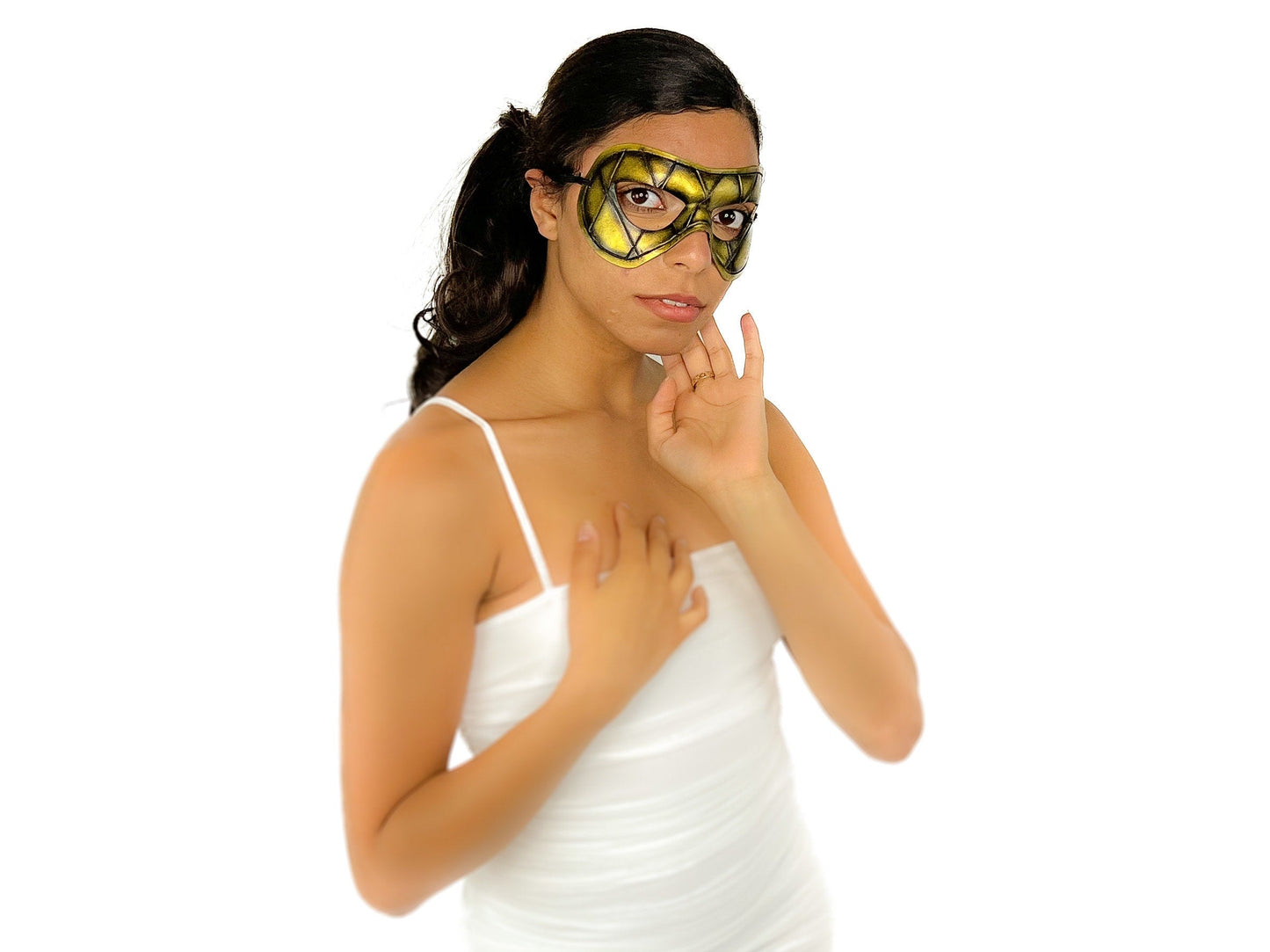 The Sovereign Harlequin Masquerade Mask in Gold