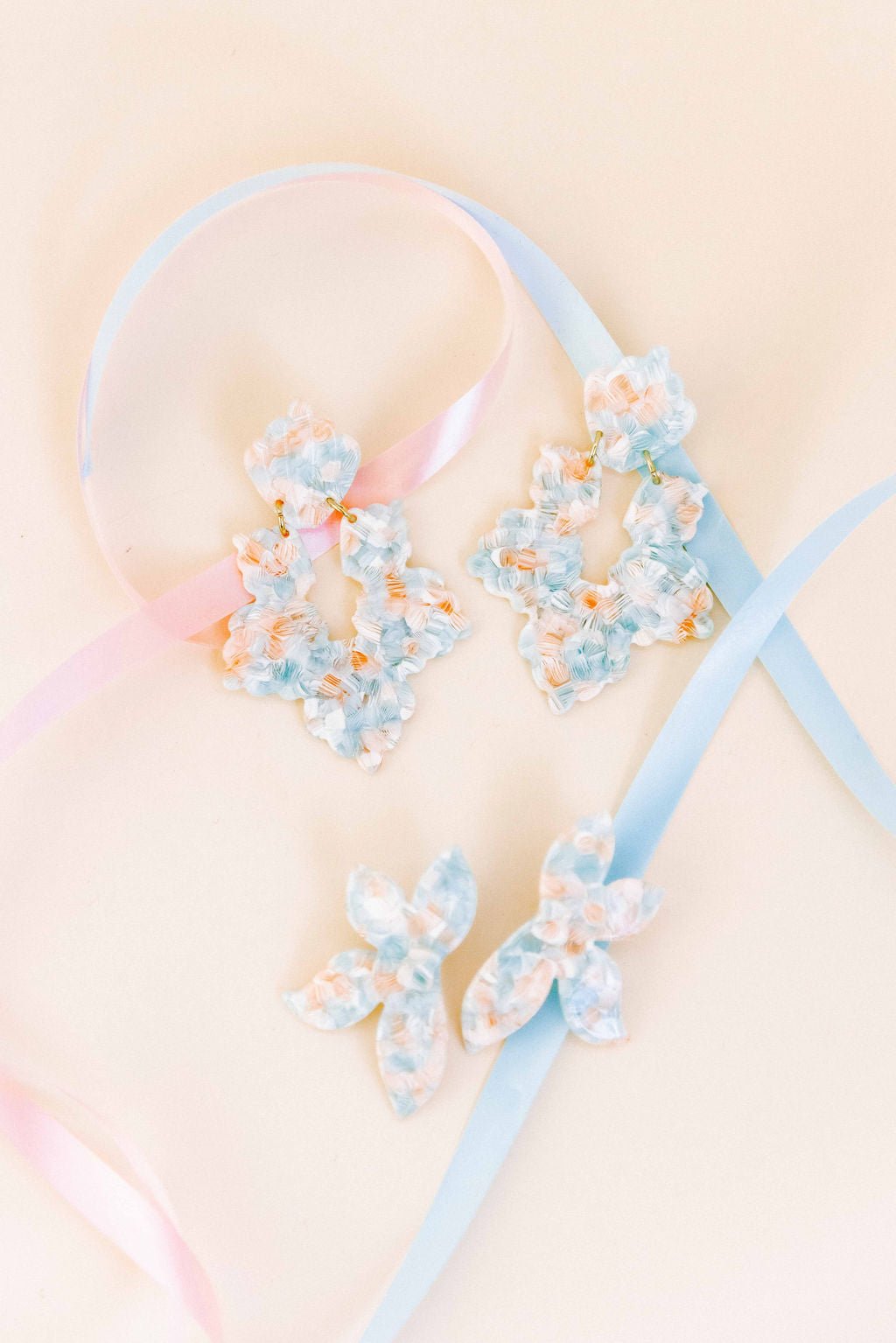 Michelle Statement Earrings - Mint Shell