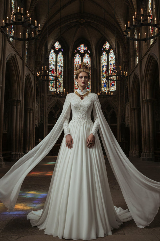 The Queen's Lace Fishtail Gown