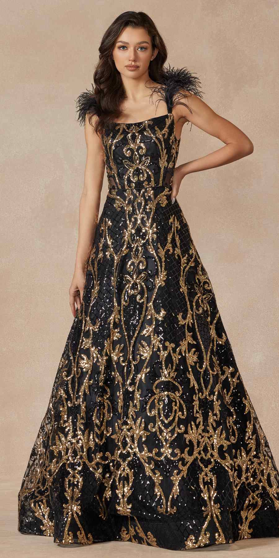 The Feathered Court Gown