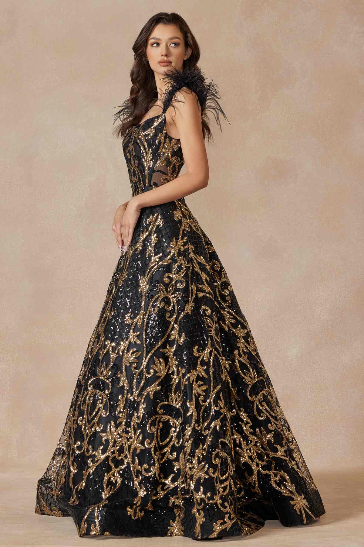 The Feathered Court Gown