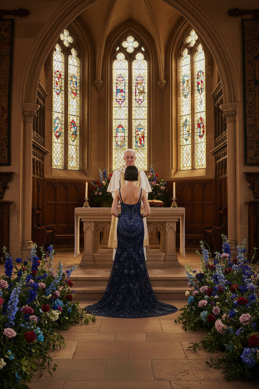 The Midnight Moonlight Goddess Gown