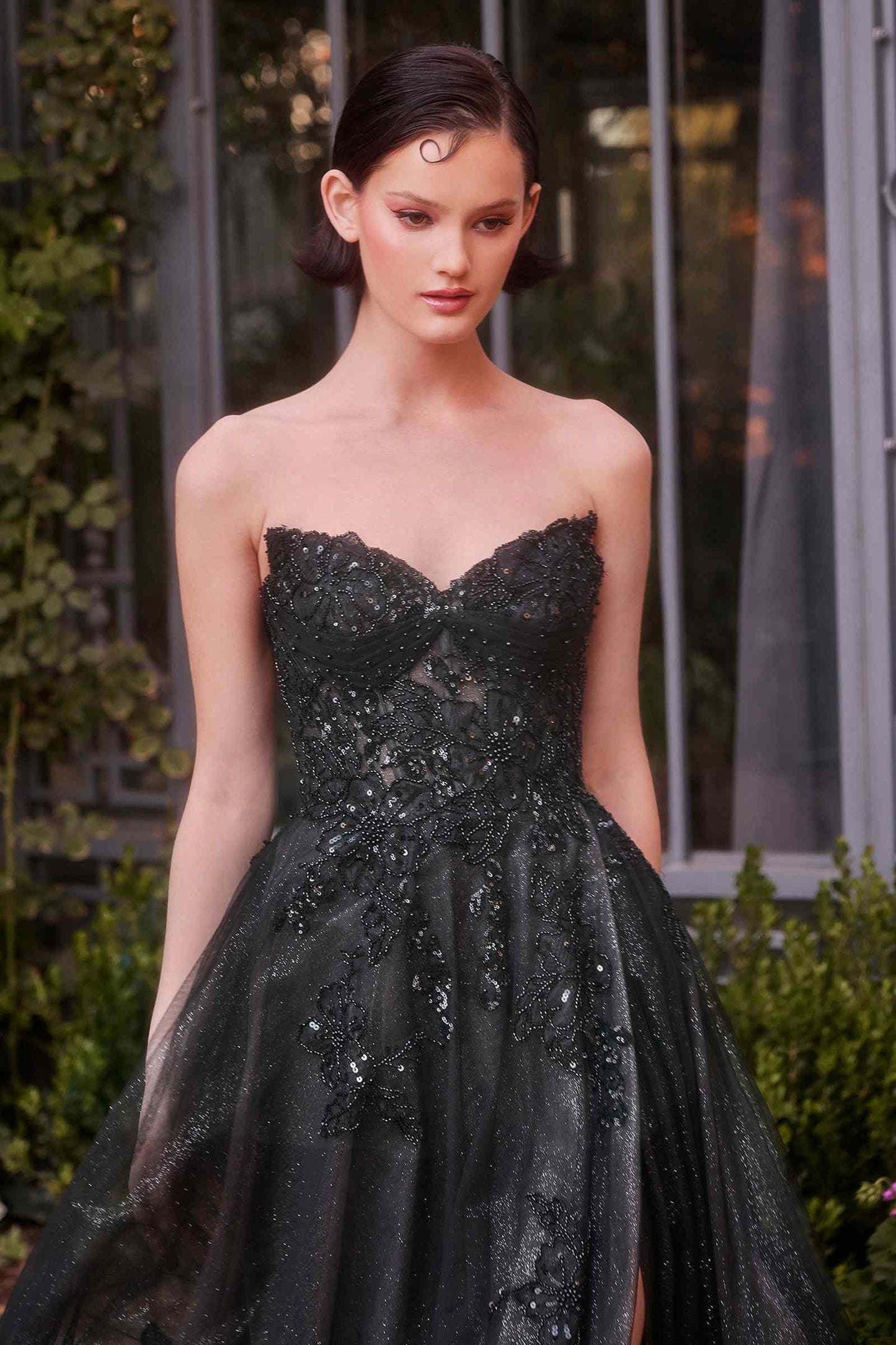 The Jewel House Sequin Floral Tulle Ball Gown