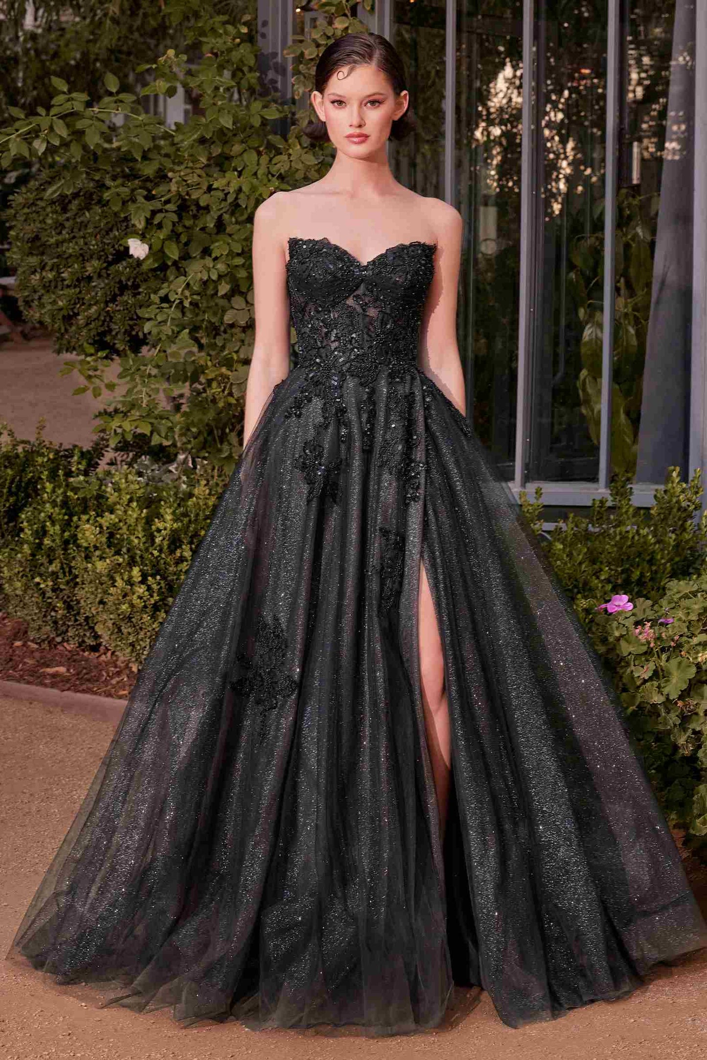 The Jewel House Sequin Floral Tulle Ball Gown