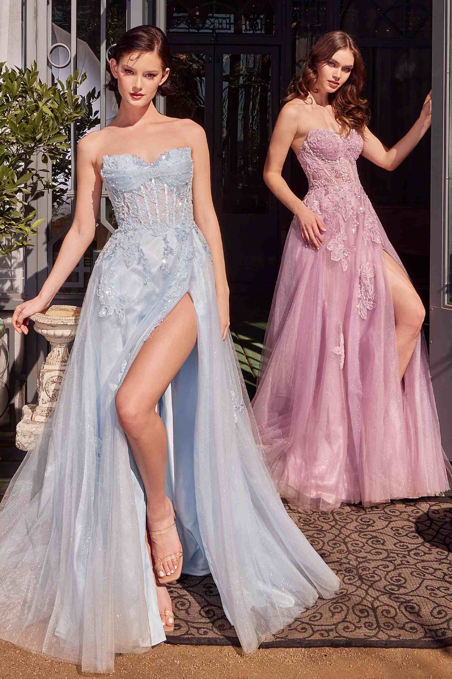 The Jewel House Sequin Floral Tulle Ball Gown