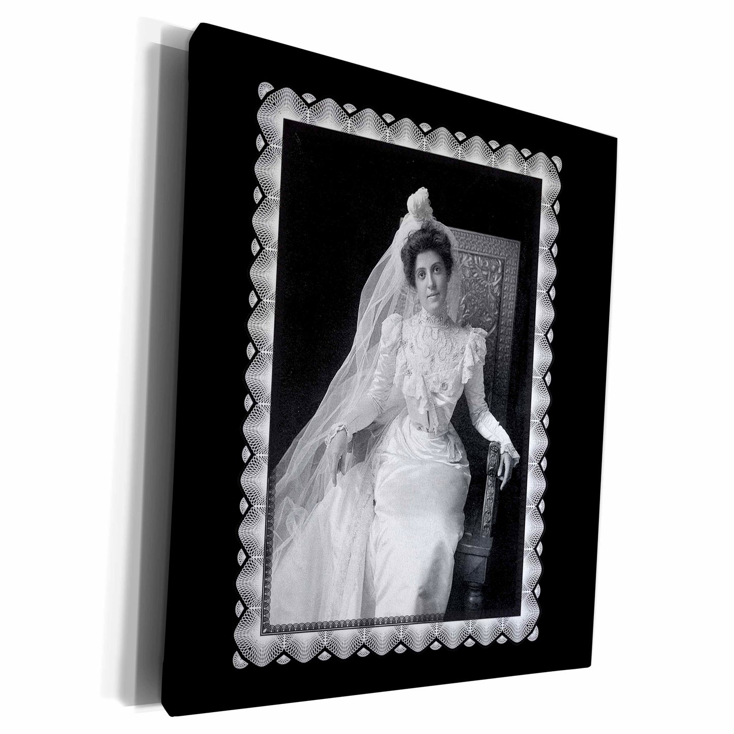 The Sovereign Bride Canvas Wrap | Antique 1901 Wedding Portrait Wall Art