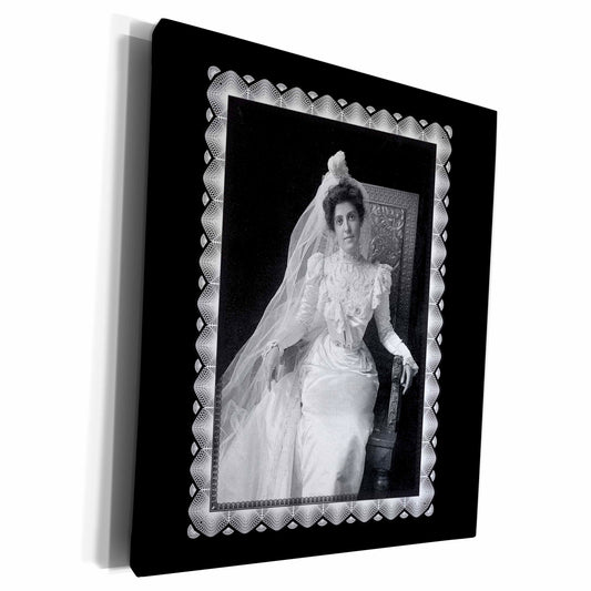 The Sovereign Bride Canvas Wrap | Antique 1901 Wedding Portrait Wall Art