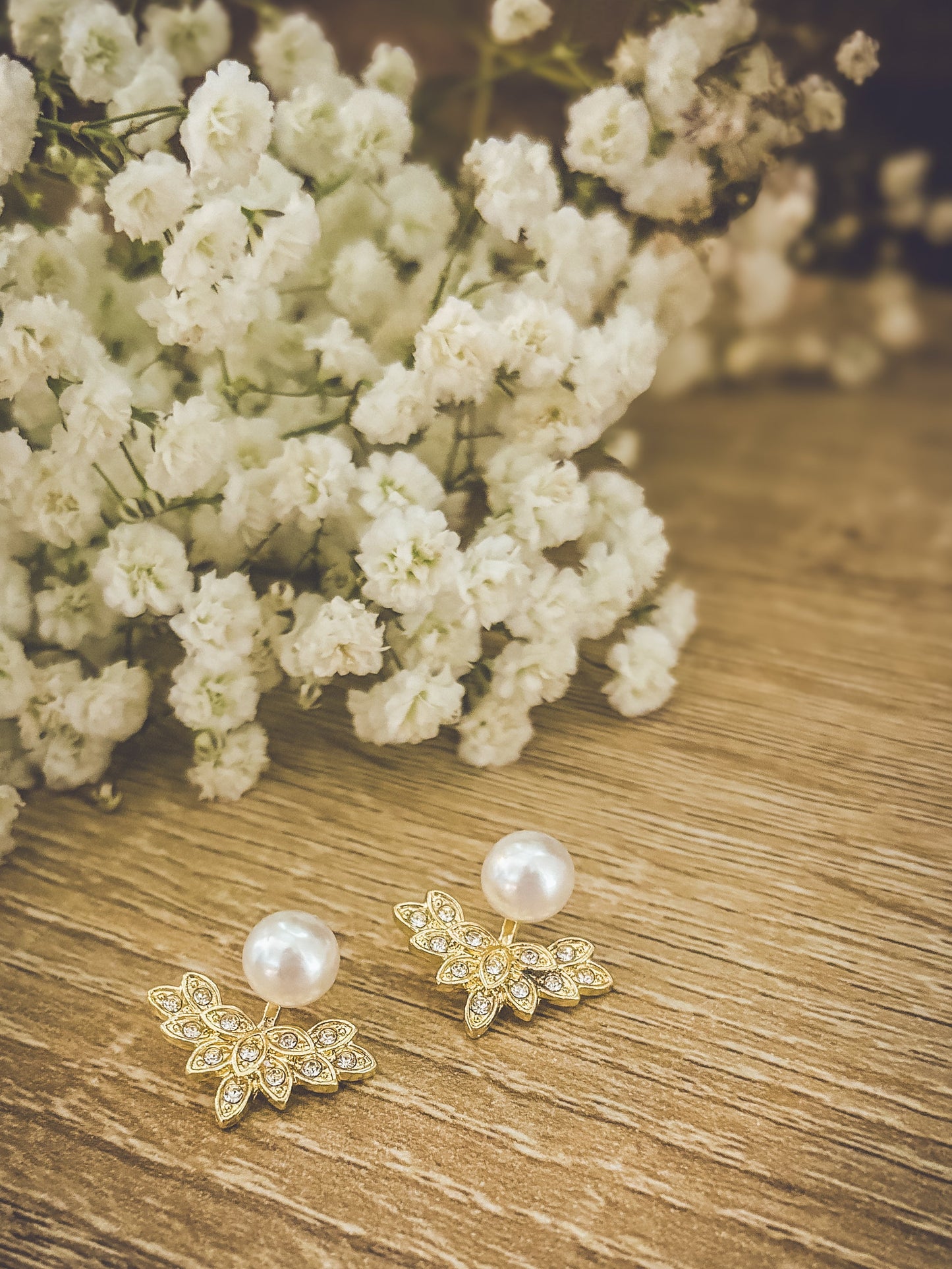The Sovereign Pearl & Crystal Ear Jackets | Gold Court Earrings