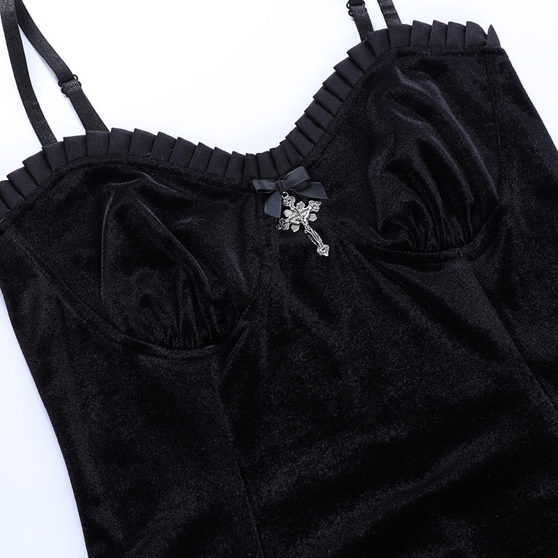 The Velvet Nocturne A-Line Mini Dress