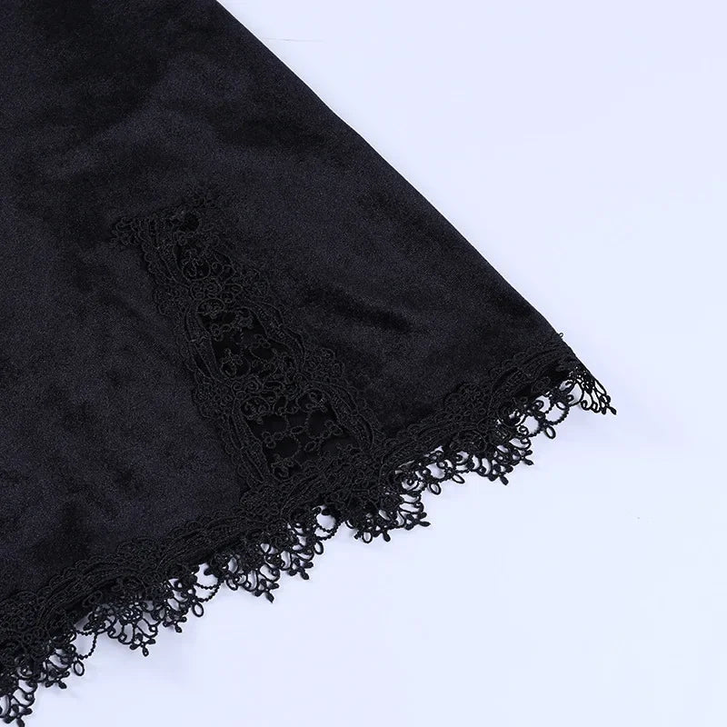 The Obsidian Cross V-Neck Mini Dress