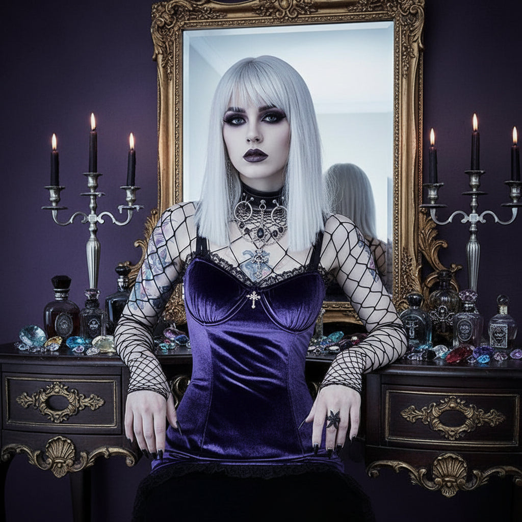 The Velvet Nocturne A-Line Mini Dress