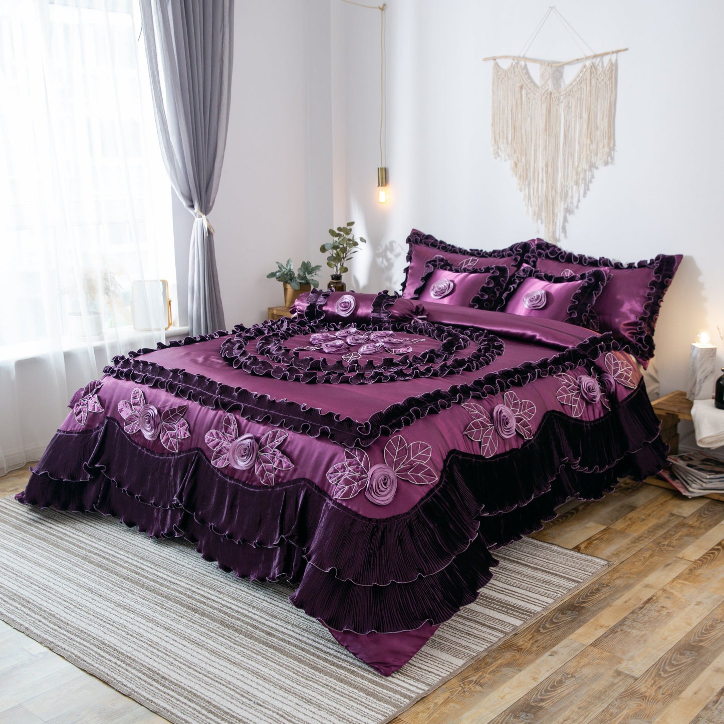 Privy Violets Bloom After Midnight Comforter Set