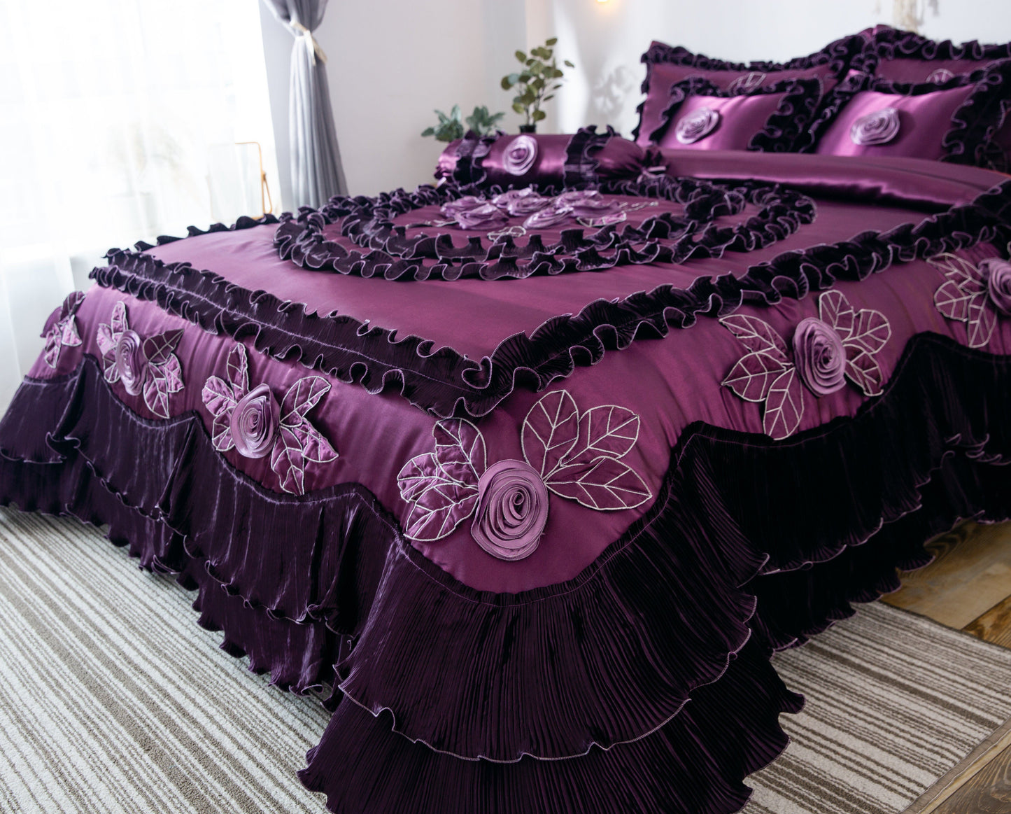 Privy Violets Bloom After Midnight Comforter Set