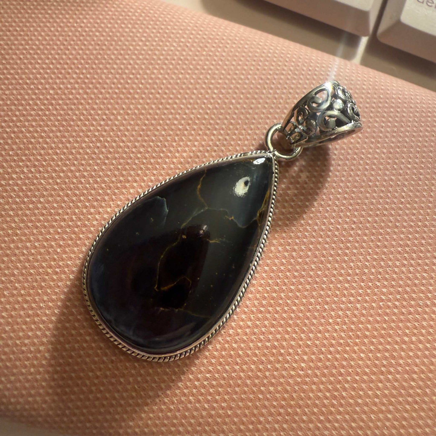 The Tempest Stone Pendant | Pietersite Sterling Silver Necklace