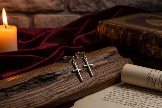 The Sovereign Grace Cross Ear Cuff | Oxidized S925 Sterling Silver