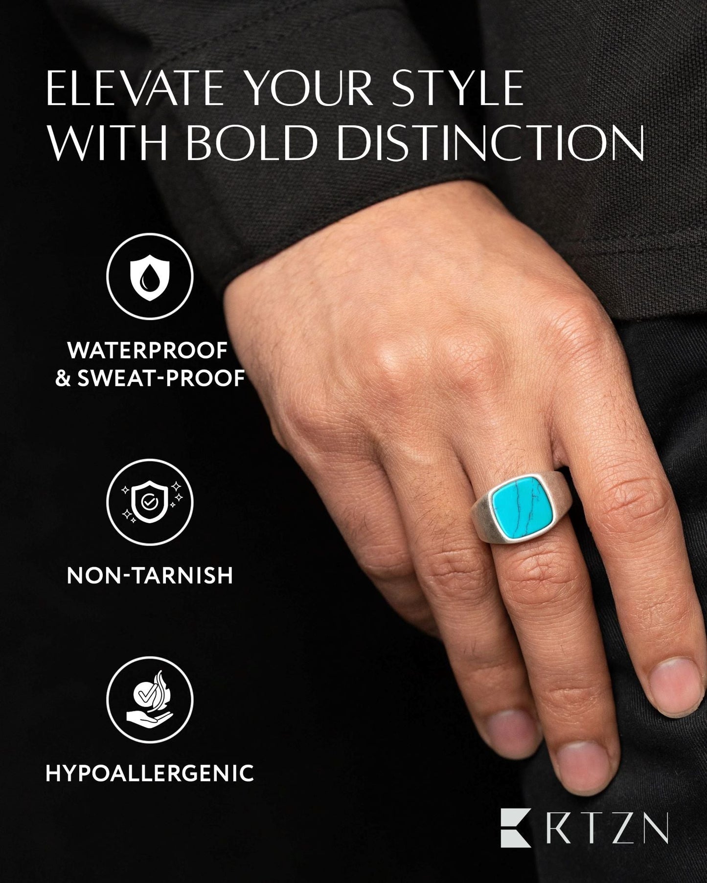 Turquoise Cushion Signet Ring
