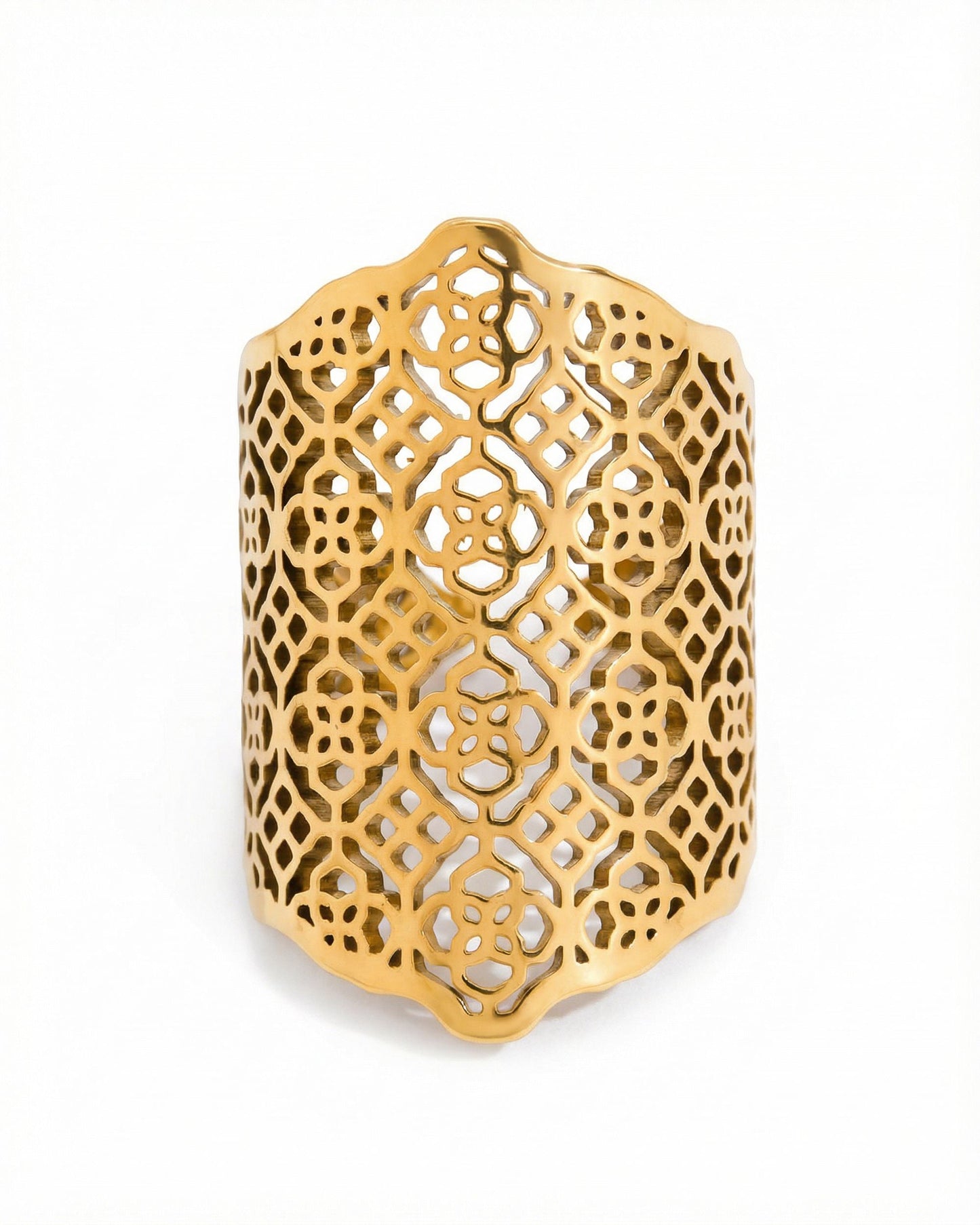 Lattice Shield Ring - Gold