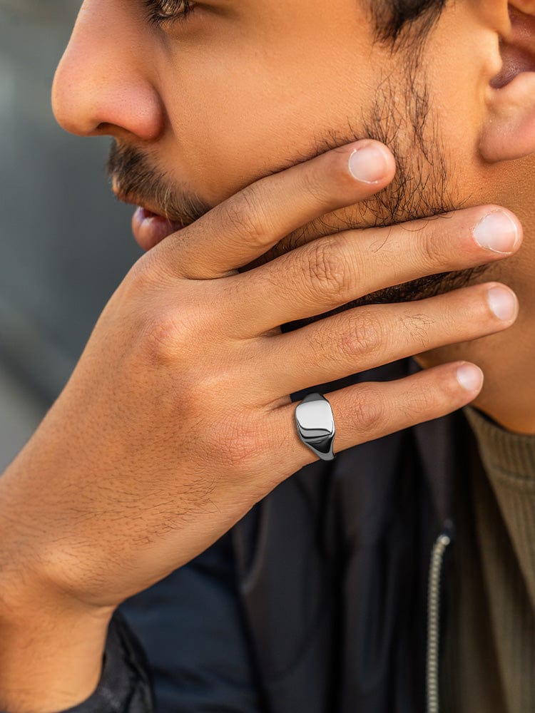 Silver Square Signet Rings (Polished)