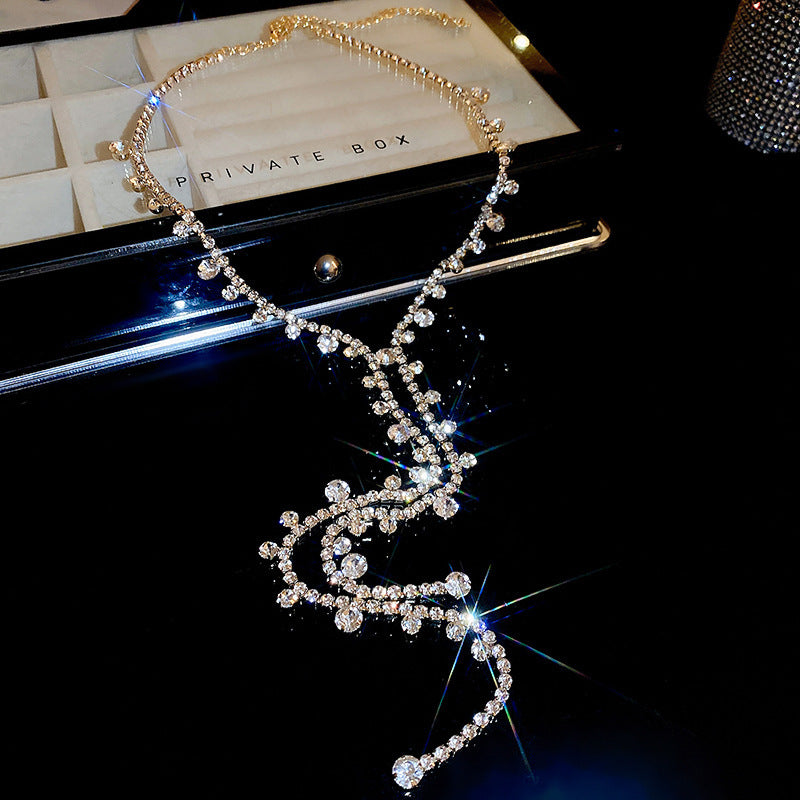 French Royal Style Geometric Droplet Tassel Light Luxury Clavicle Necklace