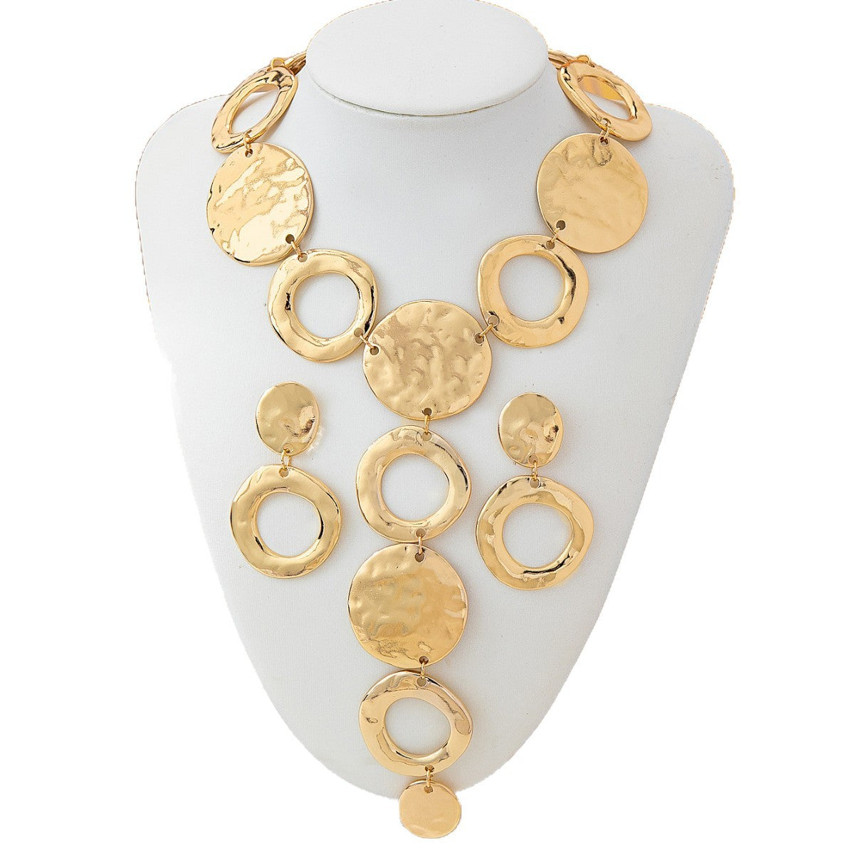Niche Design Hammered Word High Profile Retro Jewelry Set