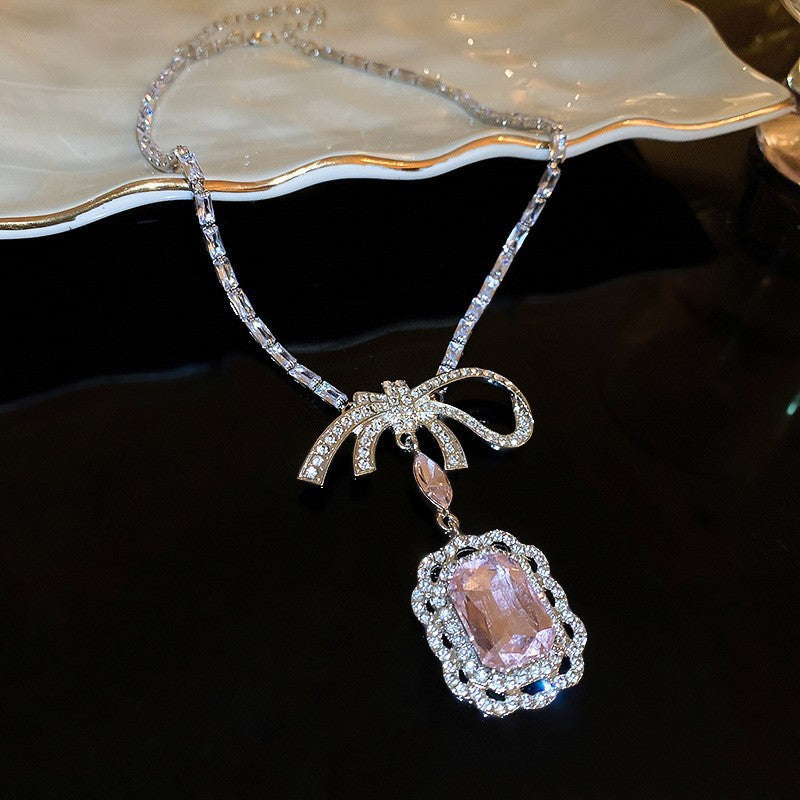 French Royal Style Geometric Droplet Tassel Light Luxury Clavicle Necklace