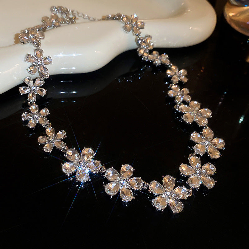 French Royal Style Geometric Droplet Tassel Light Luxury Clavicle Necklace