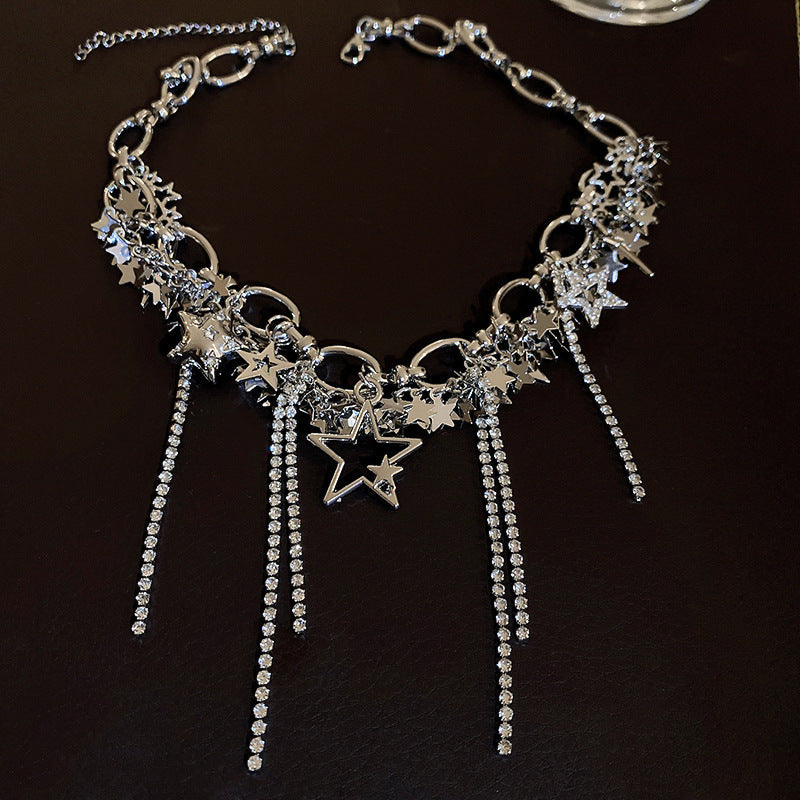 French Royal Style Geometric Droplet Tassel Light Luxury Clavicle Necklace