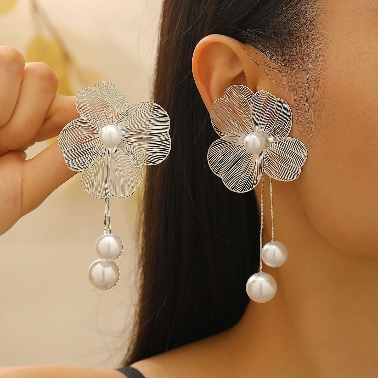 French Elegance Trendy Court Style Vintage Flower Ear Jewelry Set