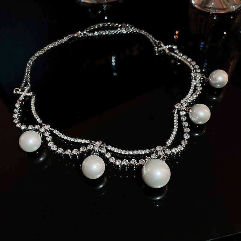 French Royal Style Geometric Droplet Tassel Light Luxury Clavicle Necklace