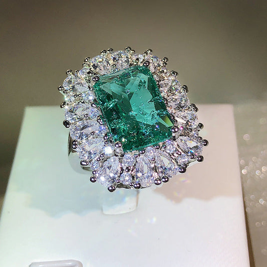 Vintage Emerald Palace Style Imitation Paraiba Colored Jewelry Set