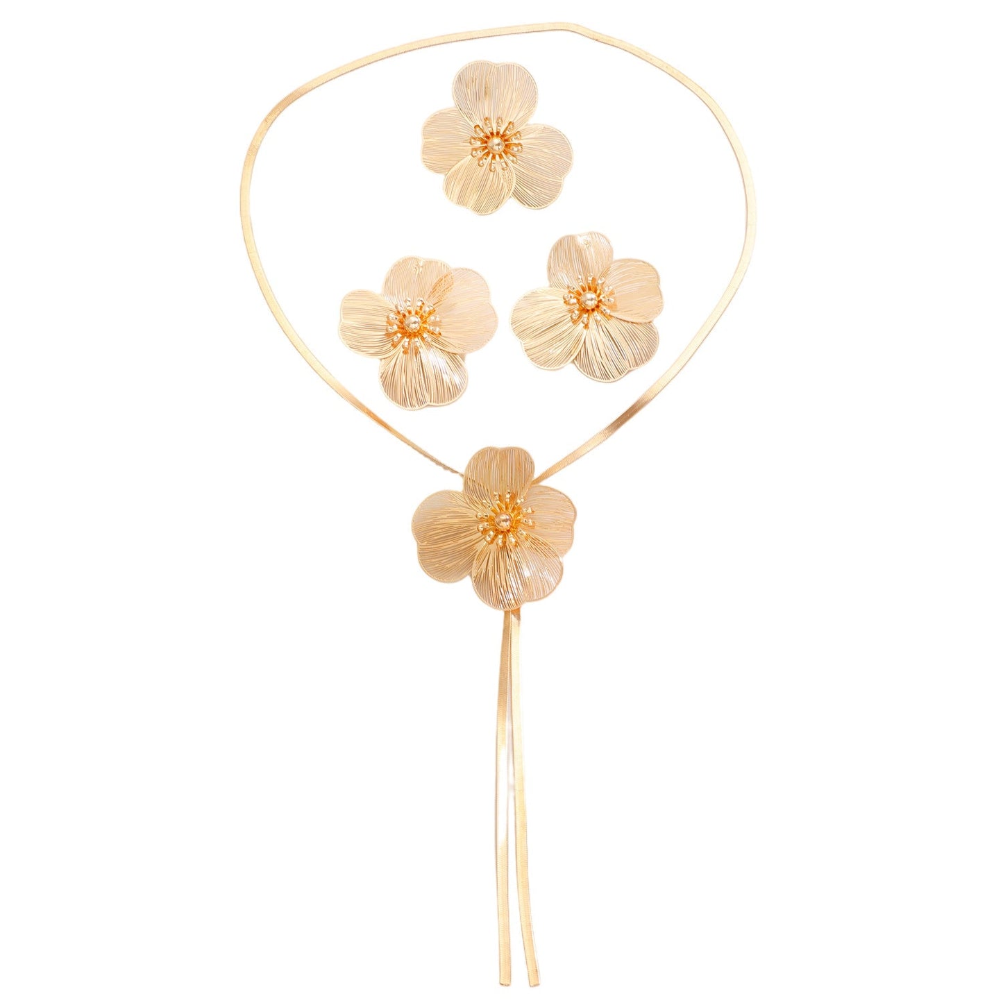 French Elegance Trendy Court Style Vintage Flower Ear Jewelry Set