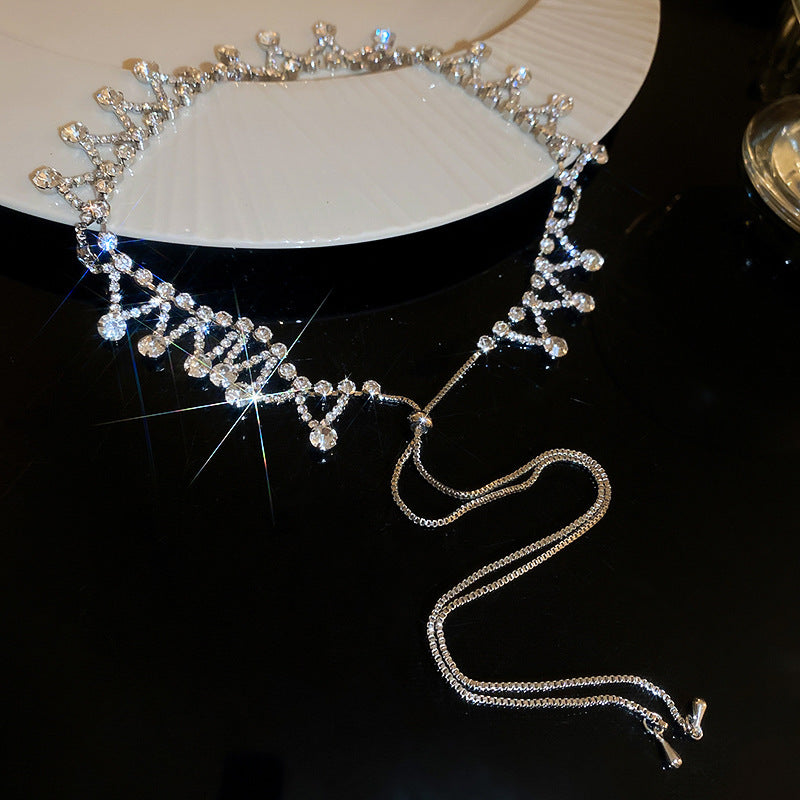 French Royal Style Geometric Droplet Tassel Light Luxury Clavicle Necklace