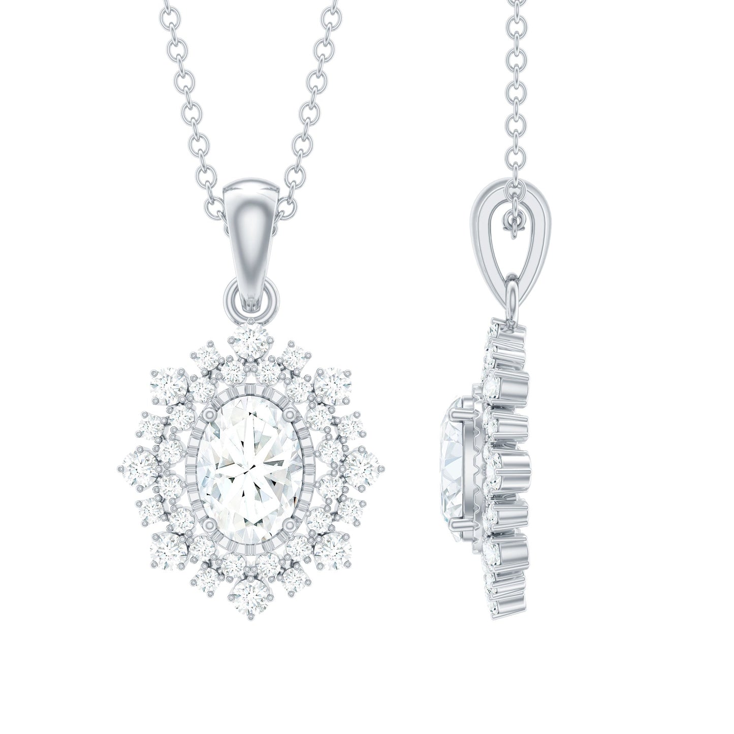 Here Comes the Halo Sun Bridal Necklace