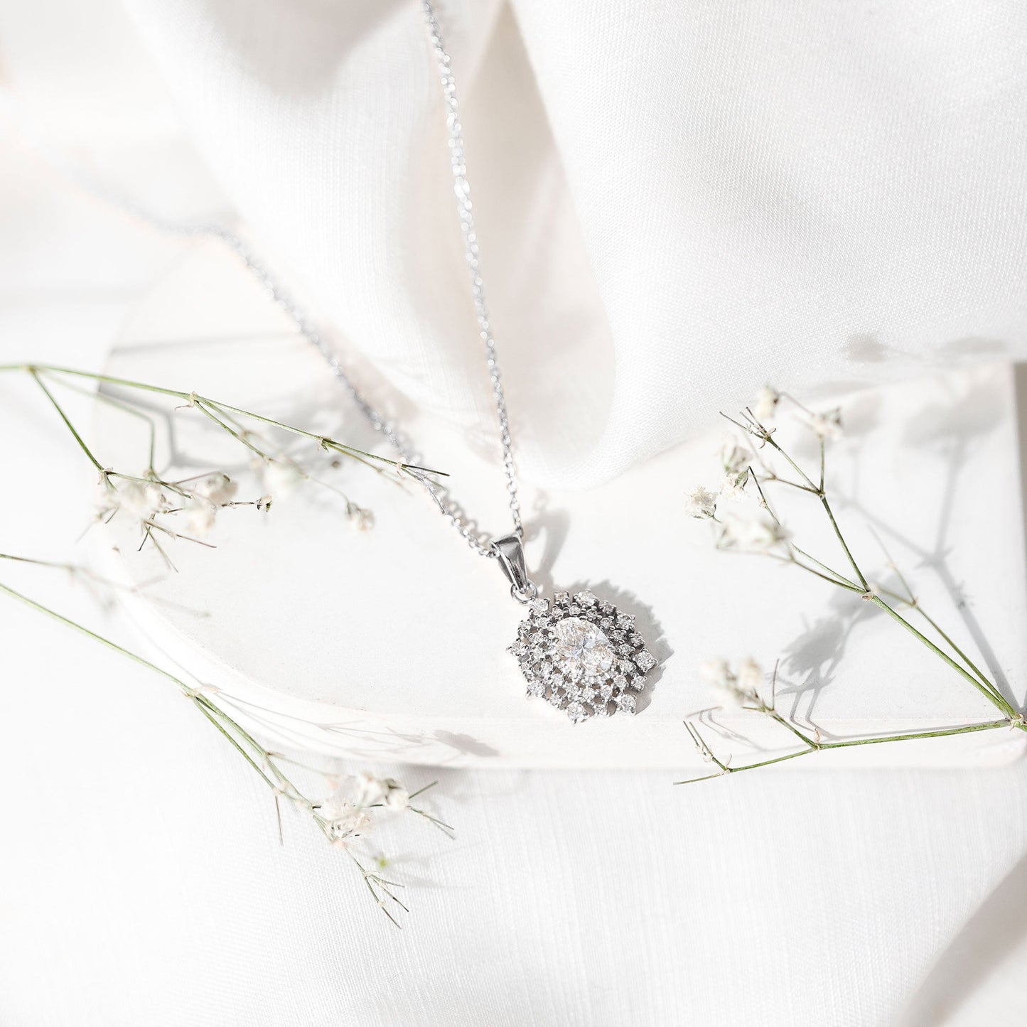 Here Comes the Halo Sun Bridal Necklace