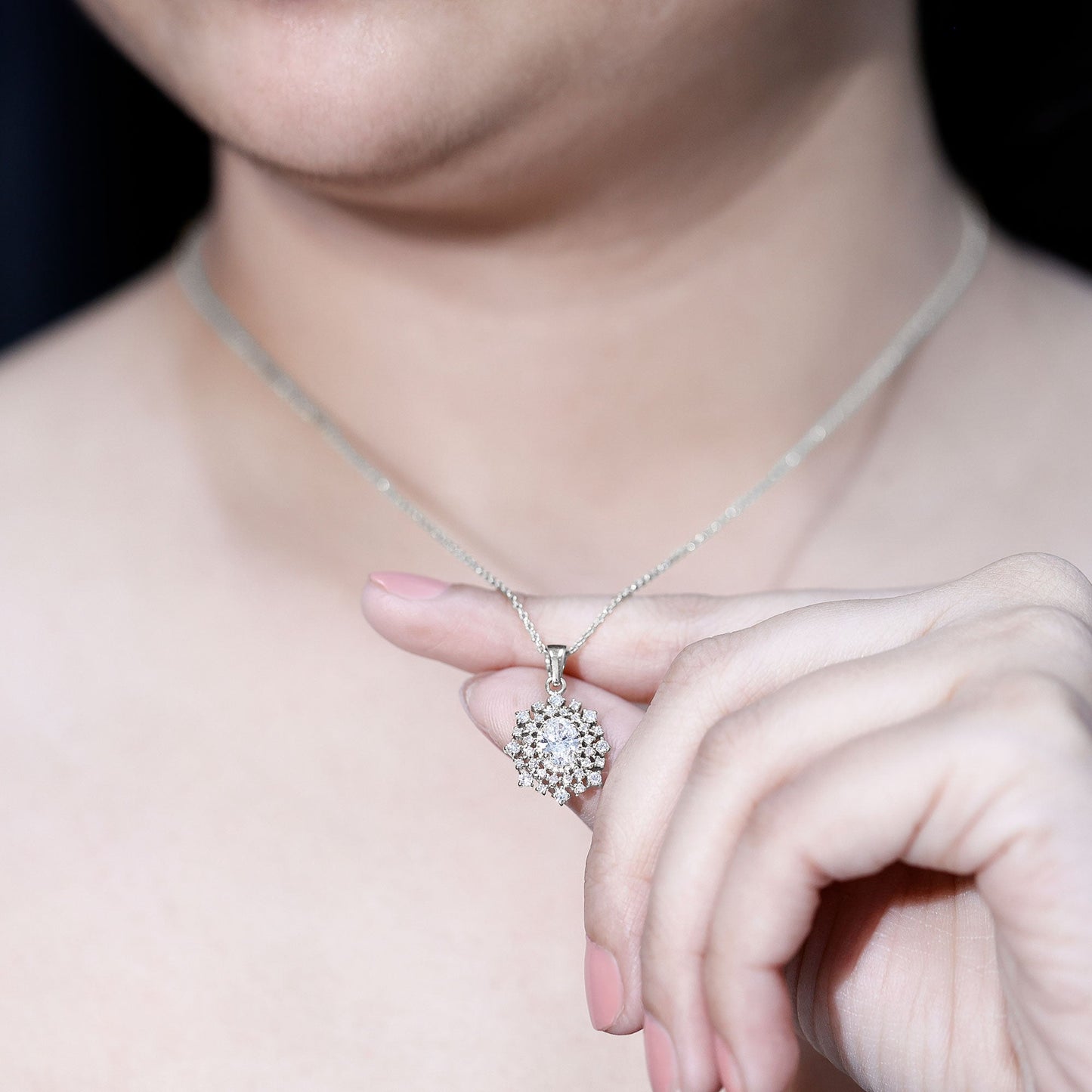 Here Comes the Halo Sun Bridal Necklace