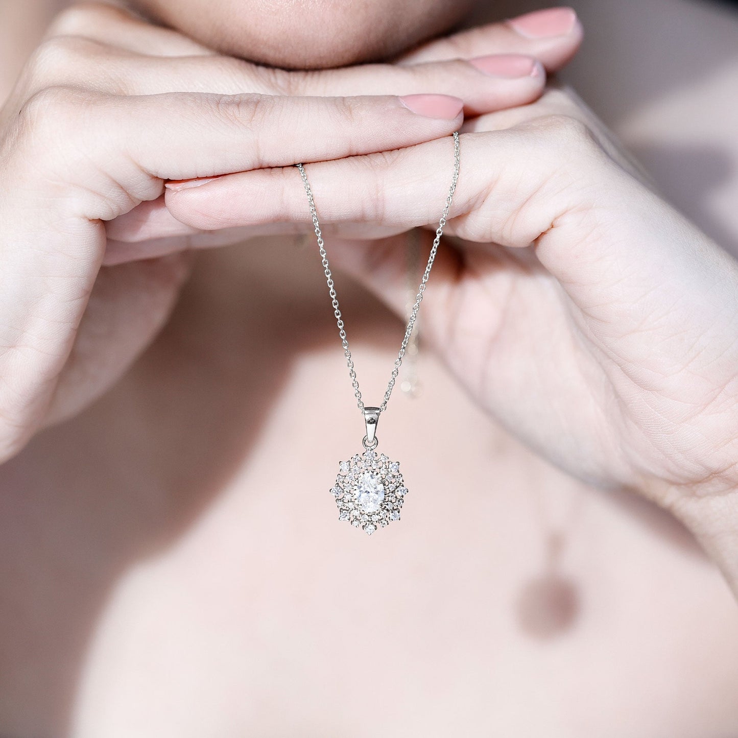 Here Comes the Halo Sun Bridal Necklace