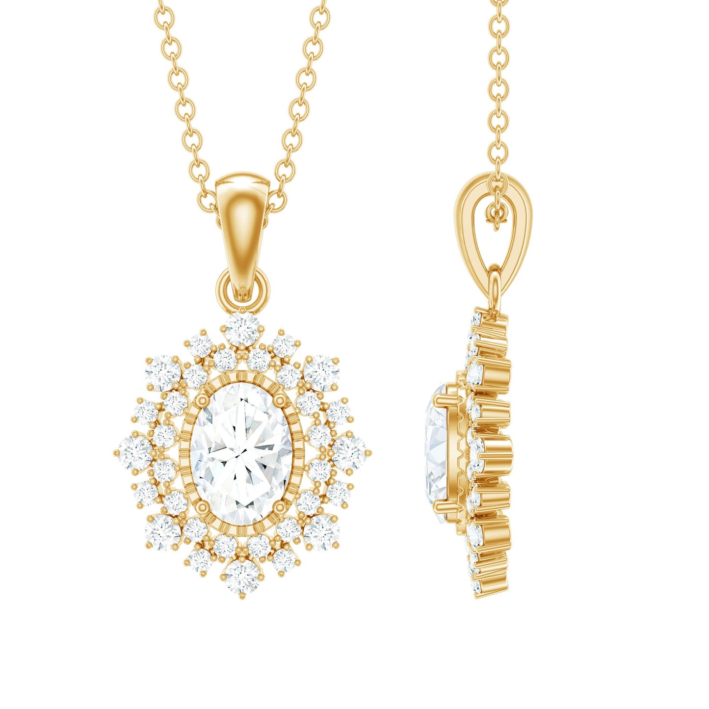 Here Comes the Halo Sun Bridal Necklace