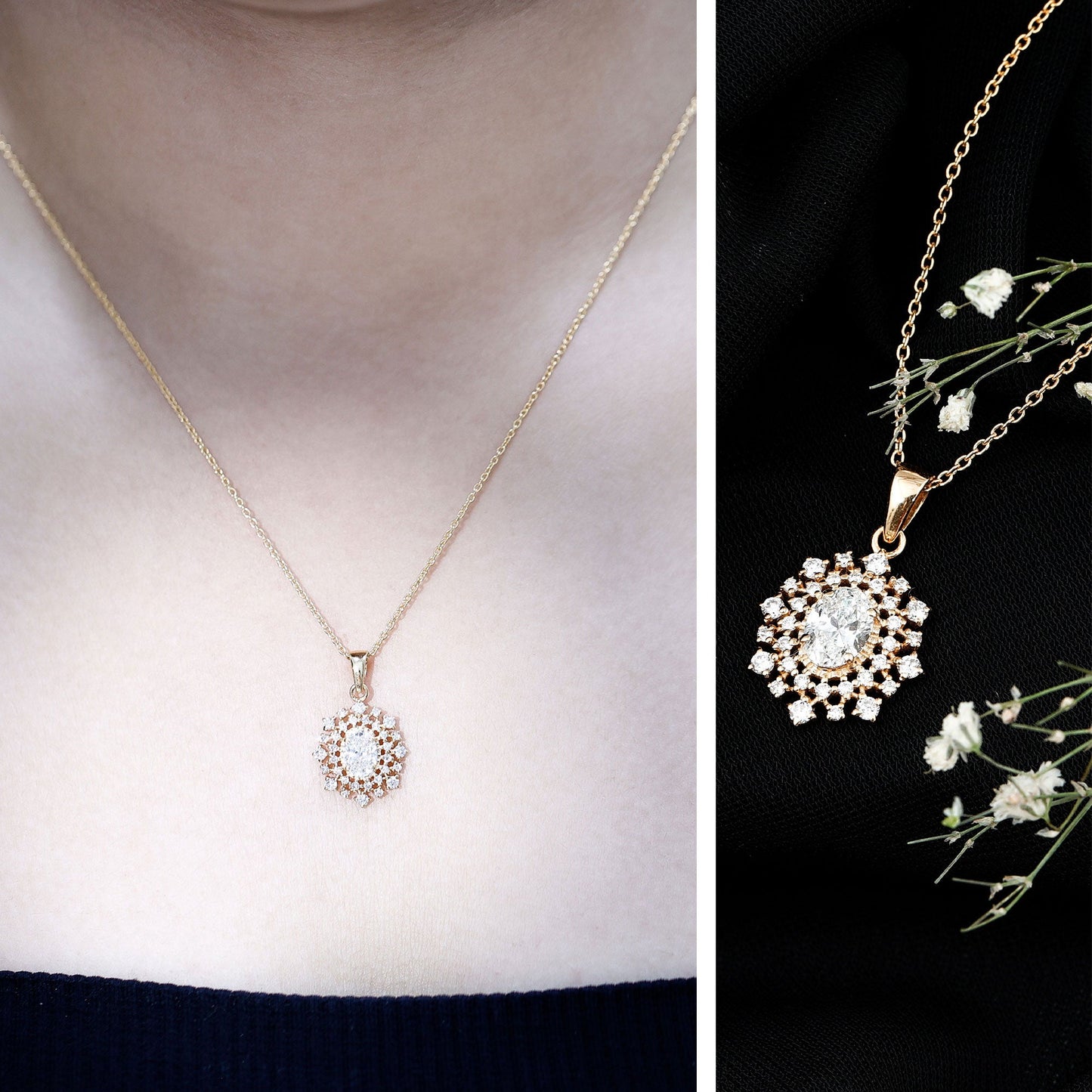 Here Comes the Halo Sun Bridal Necklace