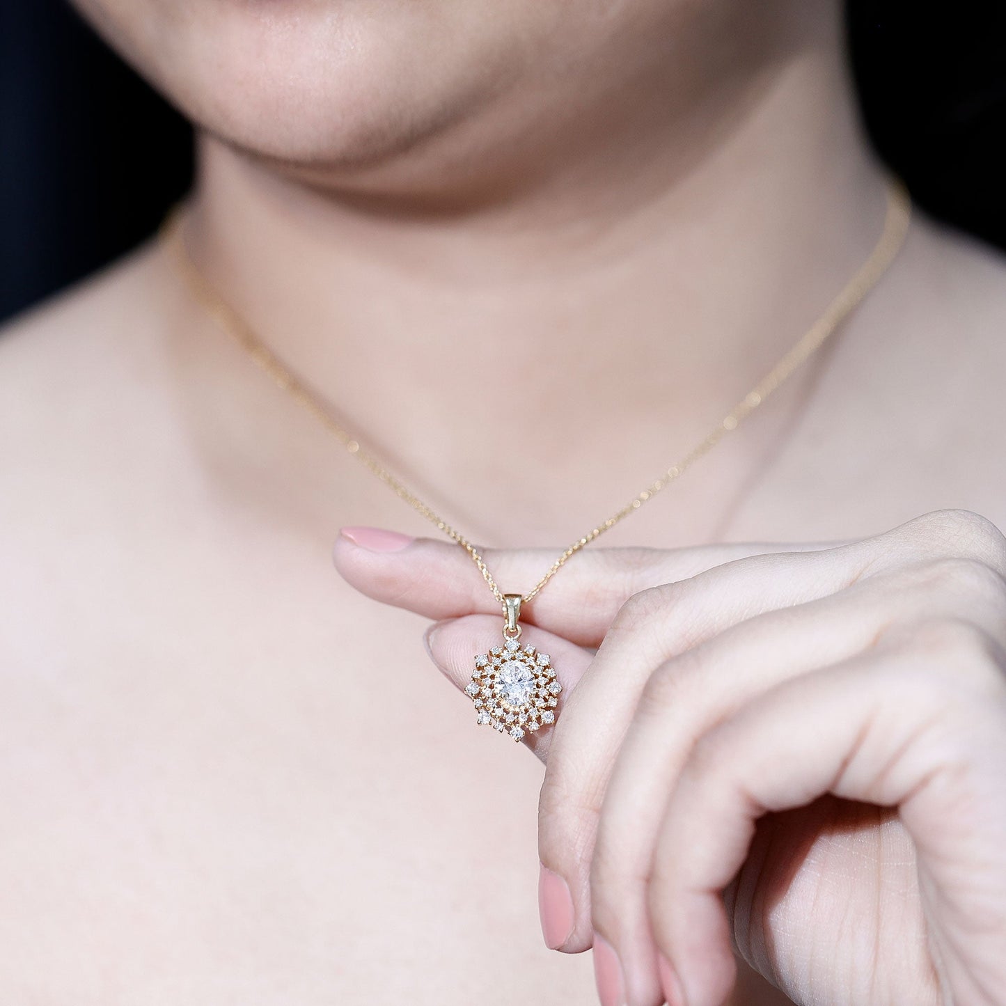Here Comes the Halo Sun Bridal Necklace