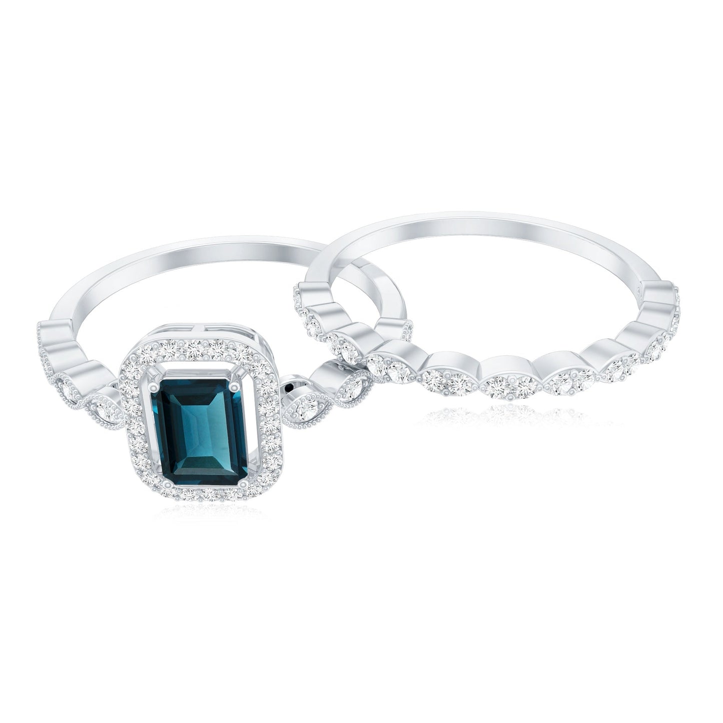 Blue Azure Splendour Ring Set
