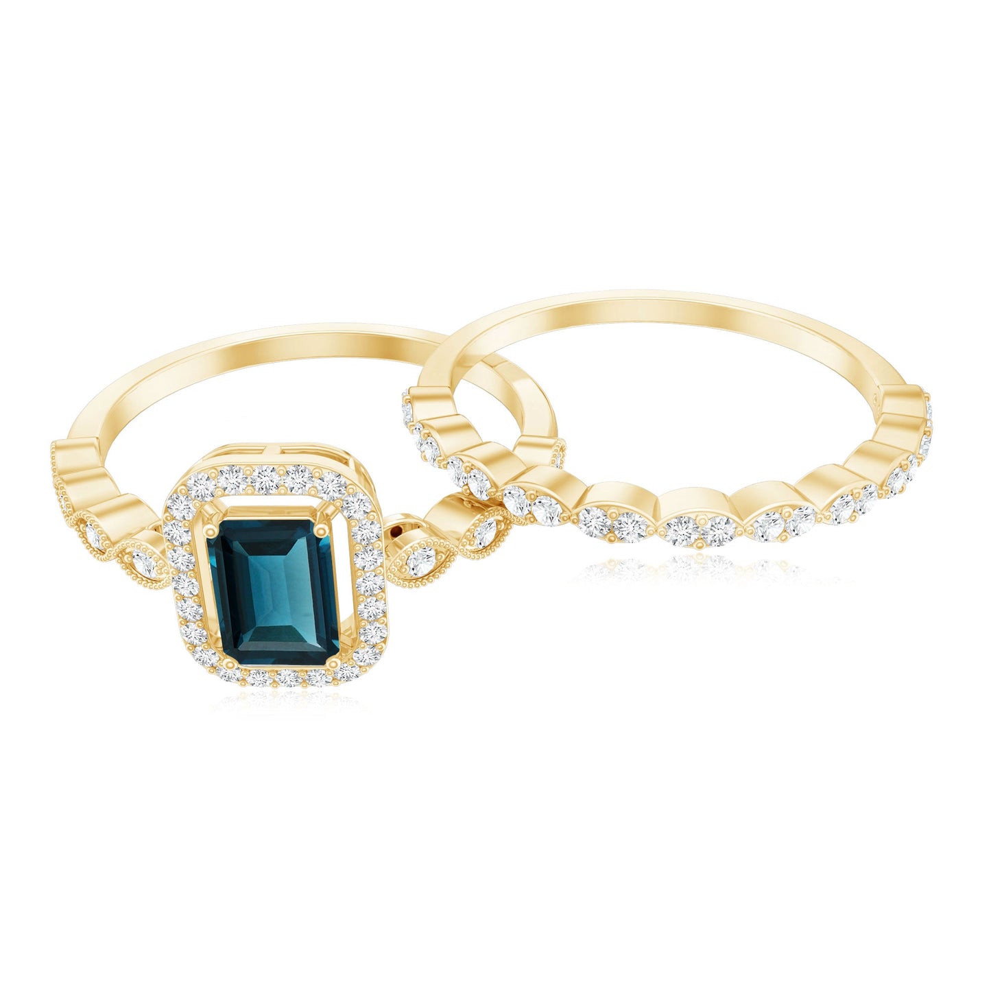 Blue Azure Splendour Ring Set