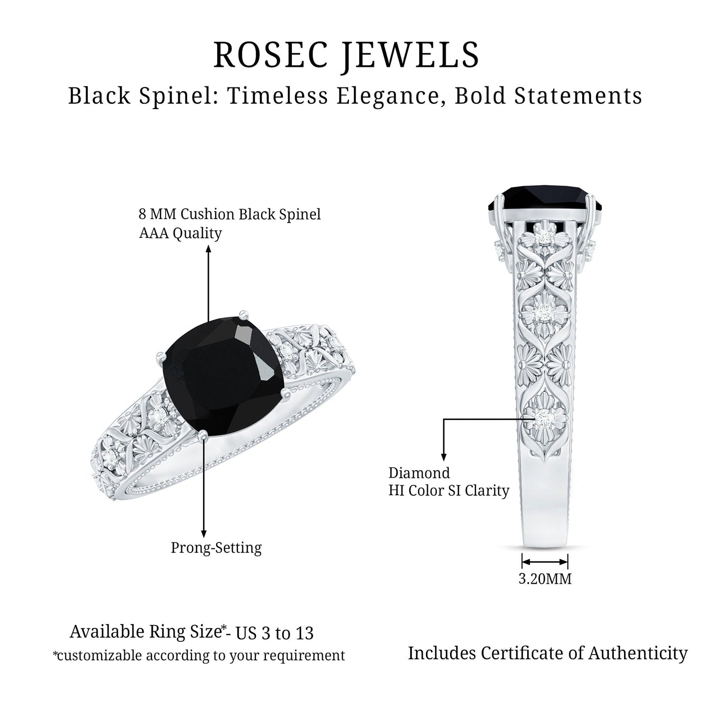 The Gemstone of Absolute Obsession: Crazy in Love Black Spinel Diamond Ring