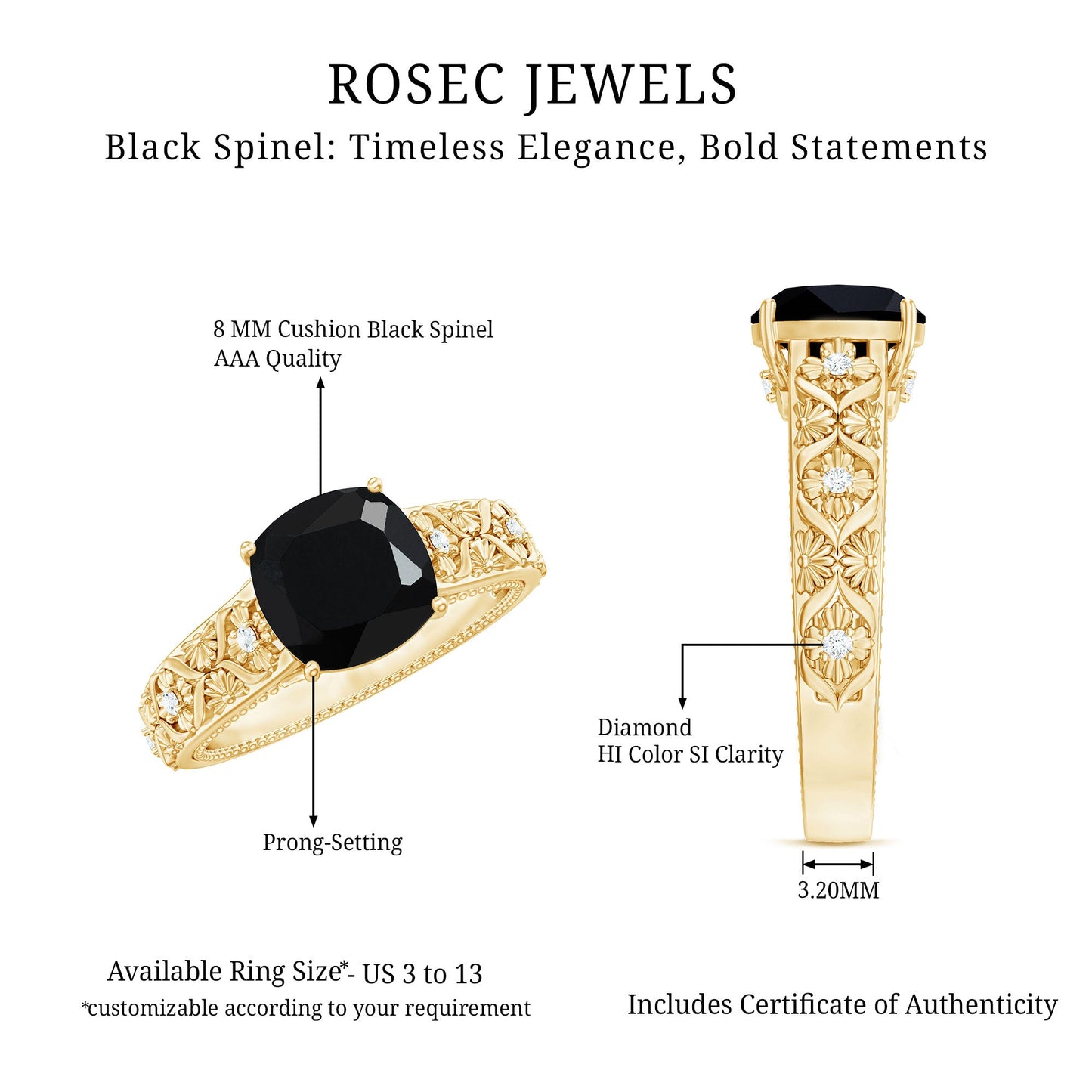 The Gemstone of Absolute Obsession: Crazy in Love Black Spinel Diamond Ring