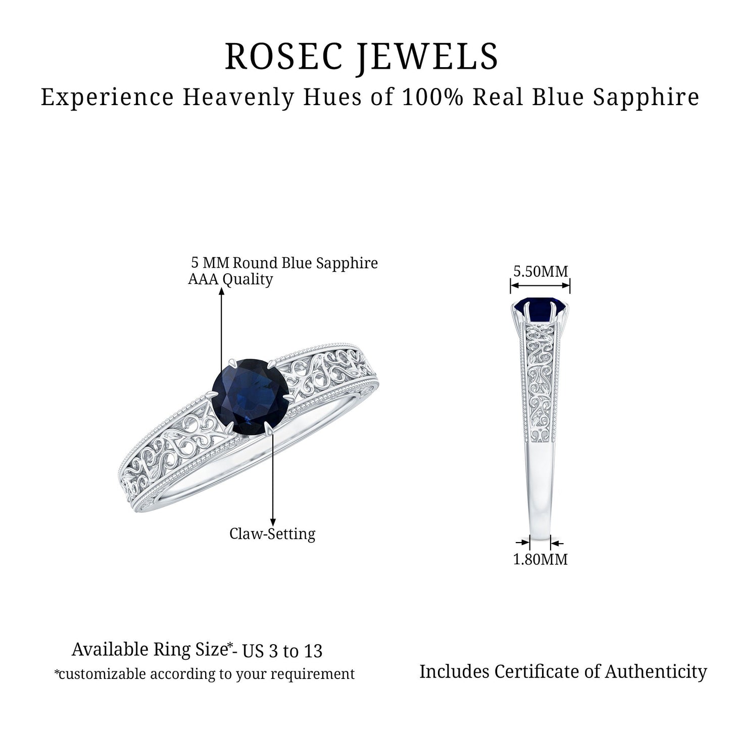 I Have Loved You For A Thousand Years: Sapphire True-Love Token Ring
