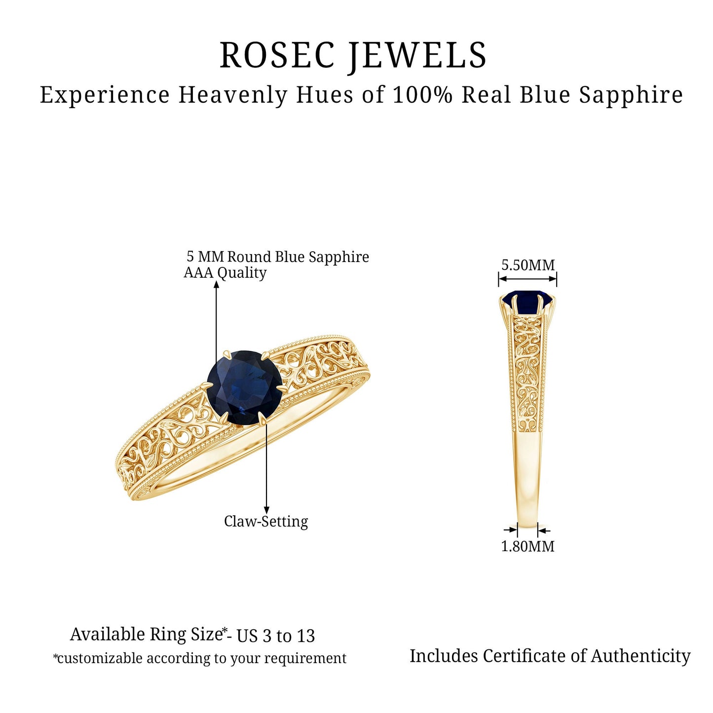 I Have Loved You For A Thousand Years: Sapphire True-Love Token Ring
